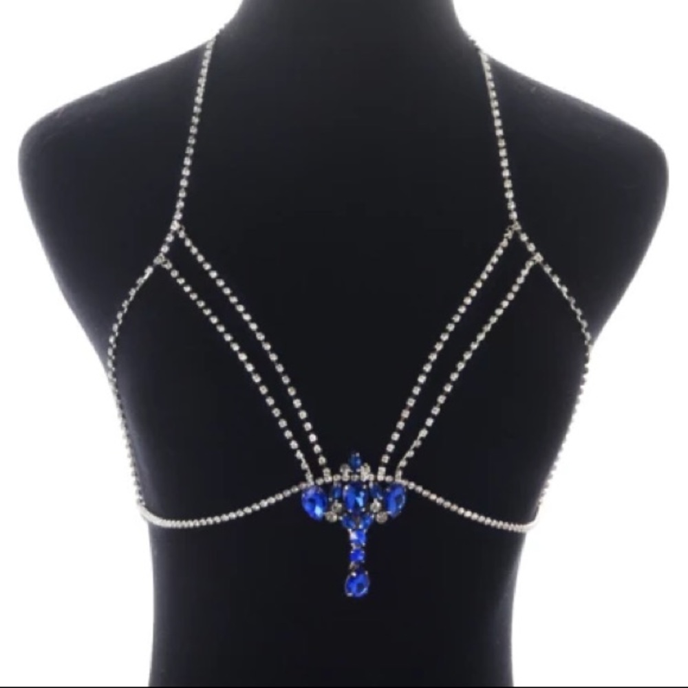 Body chain White and silver stones - Picture 3 of 9